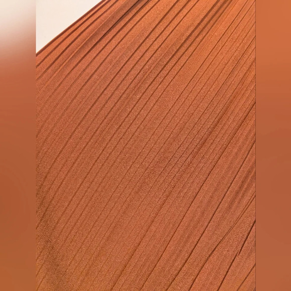 Soho Apparel Rust Orange Pleated Maxi Skirt Boho Flowy Size Small - Picture 4 of 7